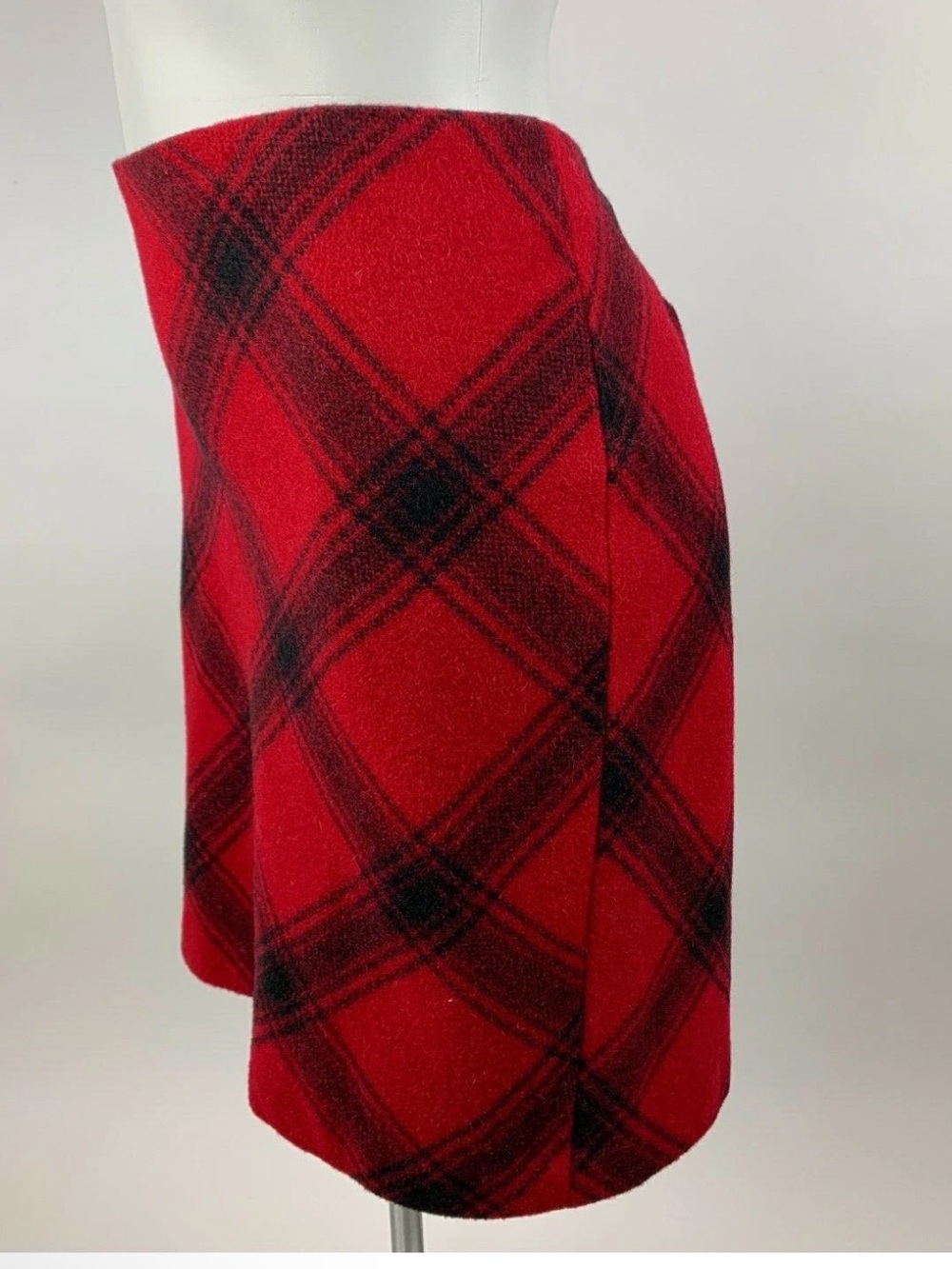 Talbots Black Red Pink Plaid Pencil Straight Skirt 10 Petite EUC - Picture 2 of 5